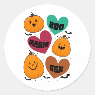 Pegatina Redonda Halloween Boo Magic Eek Birday