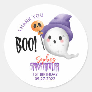 Pegatina Redonda Halloween Boo Spooktacular Fantasma Favor