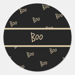 Pegatina Redonda Halloween boo typography