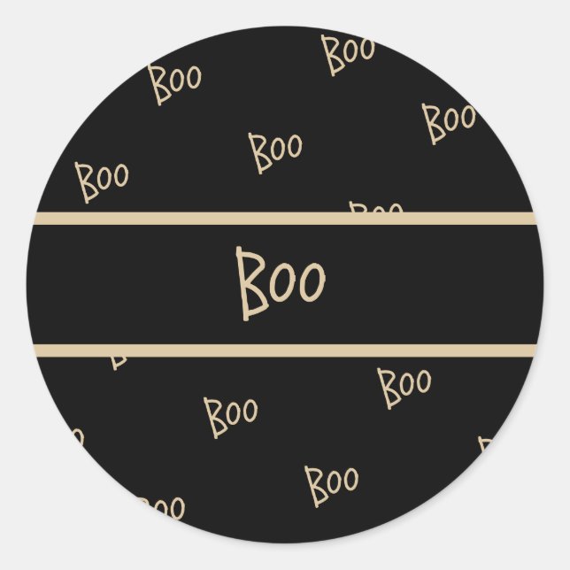 Pegatina Redonda Halloween boo typography (Anverso)
