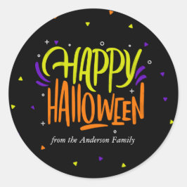 Pegatina Redonda Halloween brillante y festivo