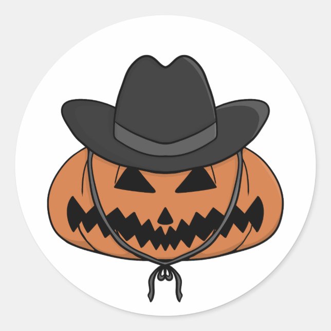 Pegatina Redonda Halloween Calabaza (Anverso)