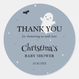 Pegatina Redonda Halloween Cate Boy Baby Shower Gracias Por Favor