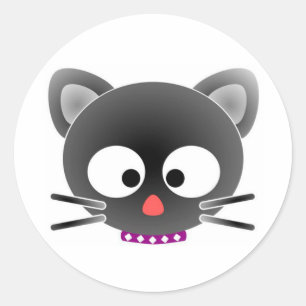 Pegatina Redonda Halloween Classic Round Pegatina/Cat Face