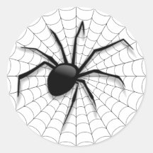 Halloween Classic Round Pegatina/Spider y Web