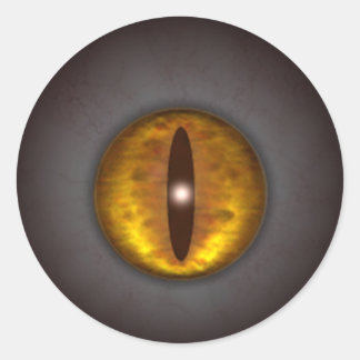 Pegatina Redonda Halloween con escalofríos en el ojo de un gato KRW