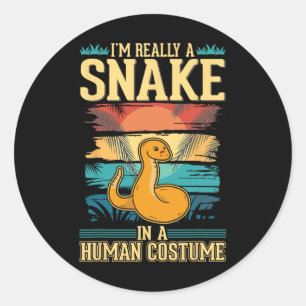 Pegatina Redonda Halloween con traje de serpiente