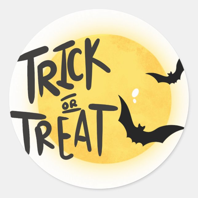Pegatina Redonda Halloween con trucos (Anverso)