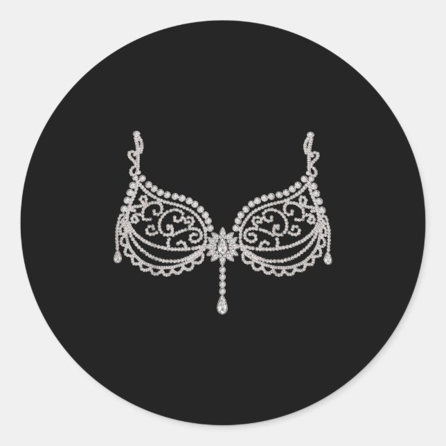 Pegatina Redonda Halloween Costume Show Girl  (Anverso)