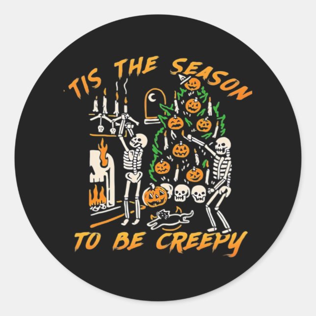 Pegatina Redonda Halloween Creepy Season The Season To Be Creepy (Anverso)