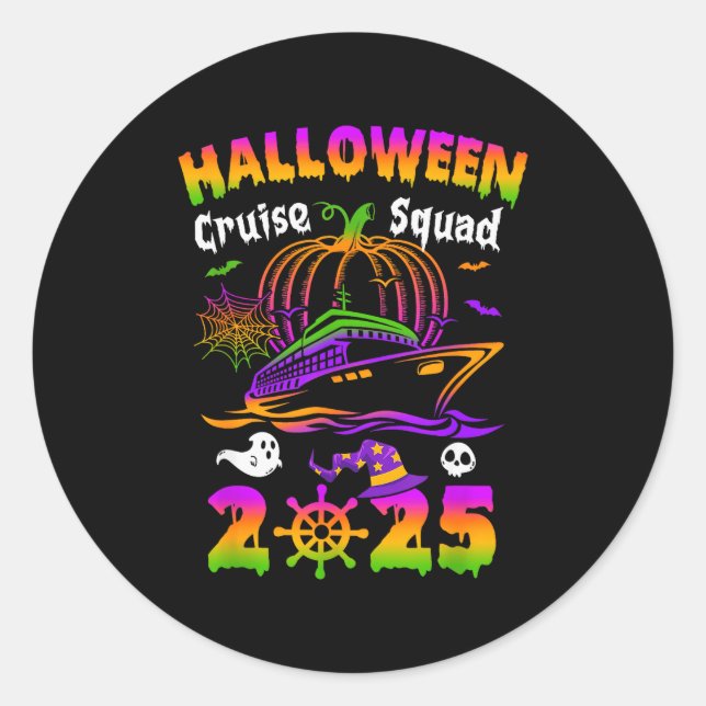 Pegatina Redonda Halloween Cruise Squad 2025 Pumpkin Soky Season Fa (Anverso)