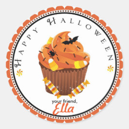 Pegatina Redonda Halloween cupcake goodie bag favor pegatinas