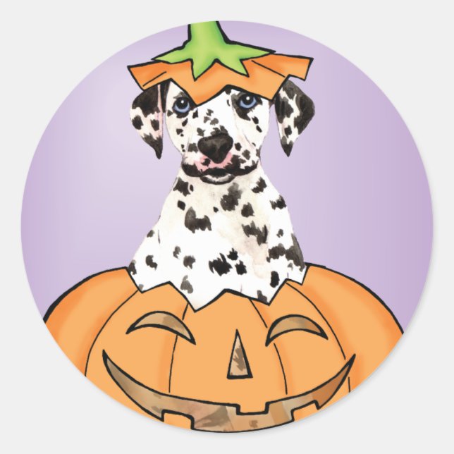 Pegatina Redonda Halloween Dalmatian (Anverso)
