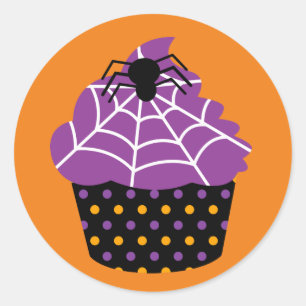 Pegatina Redonda Halloween de araña