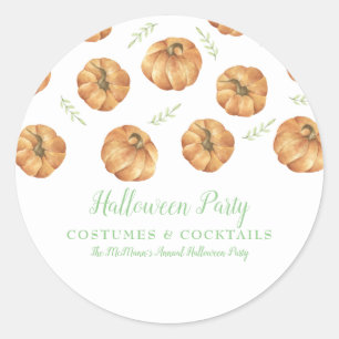 Pegatina Redonda Halloween de calabaza