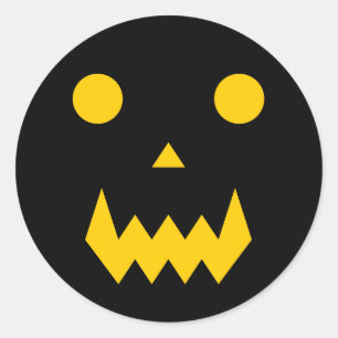 Pegatina Redonda Halloween de la piel de calabaza brillante