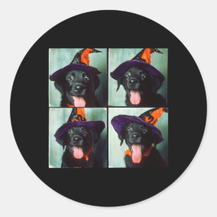 Pegatina Redonda Halloween de Labrador negro