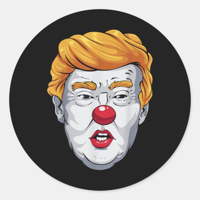 Pegatina Redonda Halloween de las elecciones de 2024 contra Trump (Anverso)