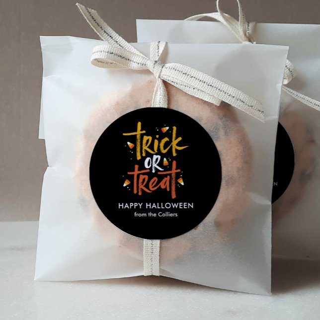 Pegatina Redonda Halloween de maíz dulce o truco (Subido por el creador)