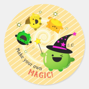 Pegatina Redonda Halloween de Mochi - Haz tu propia magia