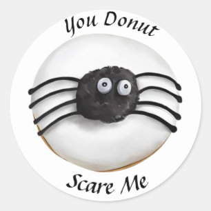 Pegatina Redonda Halloween de moda Spookone Black Spiut Donut