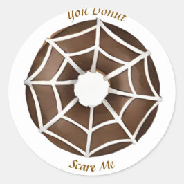 Pegatina Redonda Halloween de moda Spooky Brown Spider Web Donut