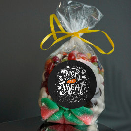 Pegatina Redonda Halloween de truco o truco