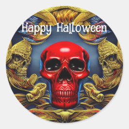 Pegatina Redonda Halloween de truco o truco