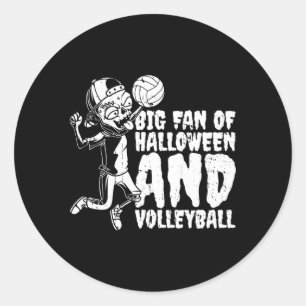 Pegatina Redonda Halloween de voleibol