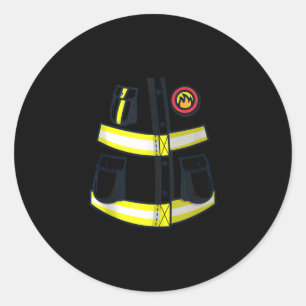 Pegatina Redonda Halloween del disfraz de bombero