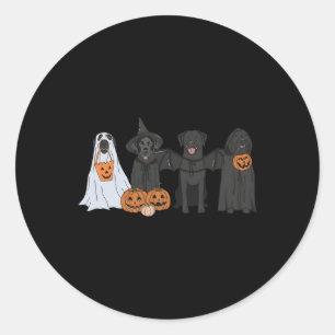 Pegatina Redonda Halloween del Labrador Negro