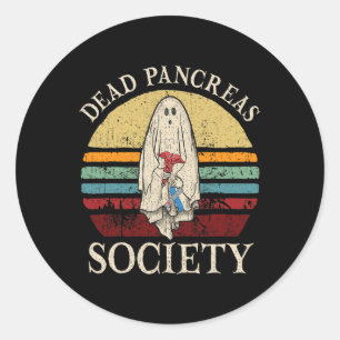 Pegatina Redonda Halloween: Diabetes Sensibilización sobre la Muert