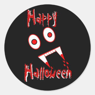 Pegatina Redonda Halloween Dientes de vampiros