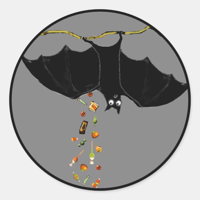 Pegatina Redonda Halloween divertida (Anverso)