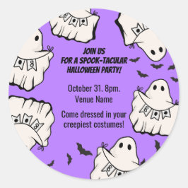 Pegatina Redonda Halloween divertido y espeluznante personalizable