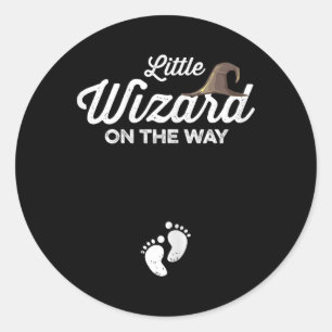 Pegatina Redonda Halloween Embarazada Shirt Mom To Be Little Wizard