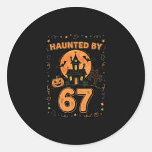Pegatina Redonda Halloween Embrujado 67 Seis Siete Meme 1 (12)