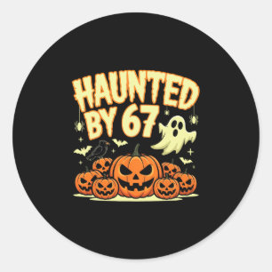 Pegatina Redonda Halloween Embrujado 67 Seis Siete Meme 1 (13)