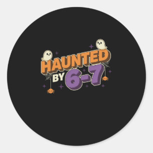 Pegatina Redonda Halloween Embrujado 67 Seis Siete Meme 1 (18)