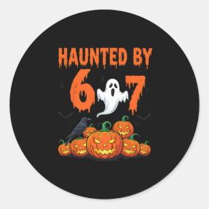 Pegatina Redonda Halloween Embrujado 67 Seis Siete Meme 1 (19)