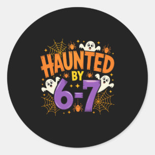 Pegatina Redonda Halloween Embrujado 67 Seis Siete Meme 1 (3)