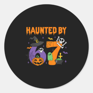 Pegatina Redonda Halloween Embrujado 67 Seis Siete Meme 1 (4)