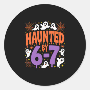 Pegatina Redonda Halloween Embrujado 67 Seis Siete Meme 1 (5)