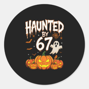 Pegatina Redonda Halloween Embrujado 67 Seis Siete Meme 1 (7)
