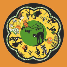 Pegatina Redonda Halloween en la ronda