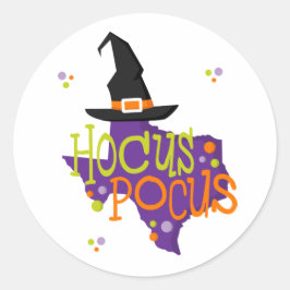 Pegatina Redonda Halloween en Texas Hocus Pocus