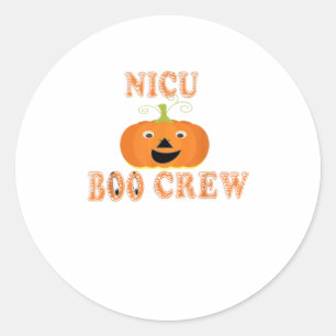 Pegatina Redonda Halloween Enfermera neonatal TShirt