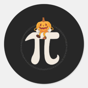 Pegatina Redonda Halloween es divertida en la piel de calabaza
