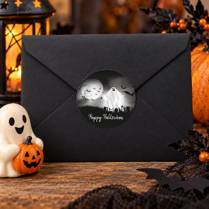Pegatina Redonda Halloween espeluznante