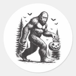 Pegatina Redonda Halloween espeluznante Camisas de la piel de puño